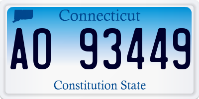 CT license plate AO93449
