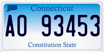 CT license plate AO93453