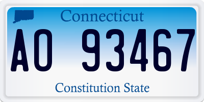 CT license plate AO93467