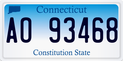 CT license plate AO93468