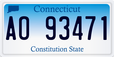 CT license plate AO93471
