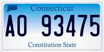 CT license plate AO93475