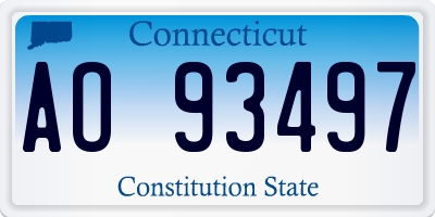 CT license plate AO93497