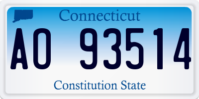 CT license plate AO93514