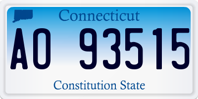CT license plate AO93515