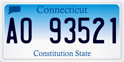 CT license plate AO93521