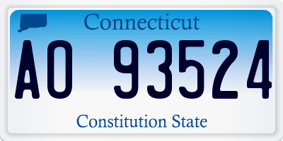 CT license plate AO93524