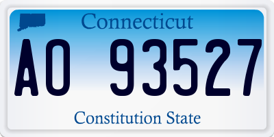 CT license plate AO93527