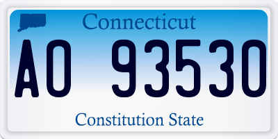 CT license plate AO93530