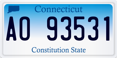 CT license plate AO93531