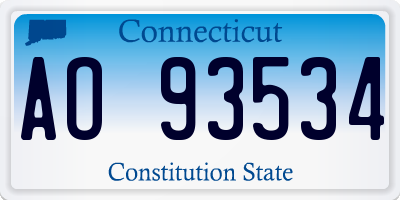 CT license plate AO93534
