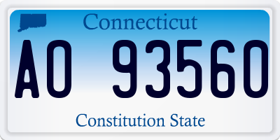 CT license plate AO93560