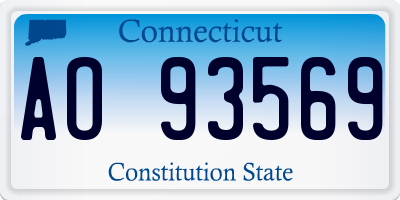CT license plate AO93569
