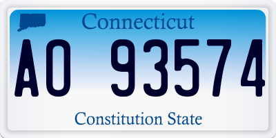 CT license plate AO93574