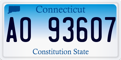 CT license plate AO93607