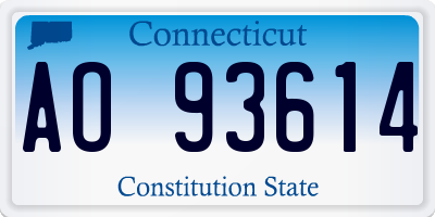 CT license plate AO93614