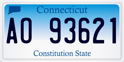 CT license plate AO93621