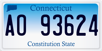CT license plate AO93624