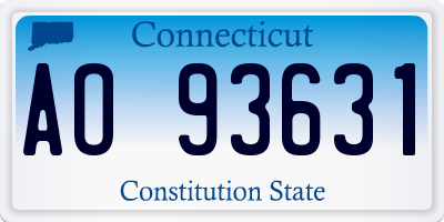CT license plate AO93631