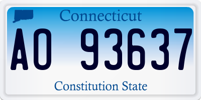 CT license plate AO93637