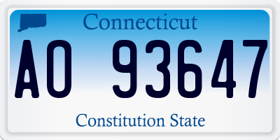 CT license plate AO93647