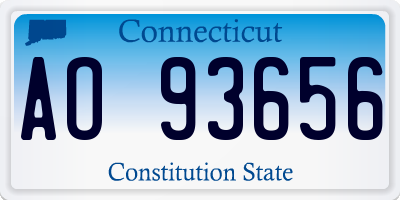 CT license plate AO93656