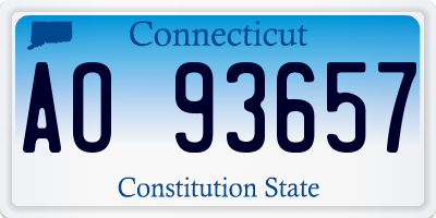 CT license plate AO93657