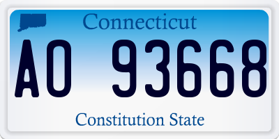 CT license plate AO93668