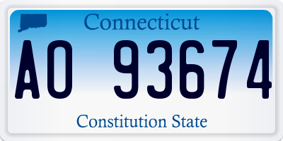 CT license plate AO93674