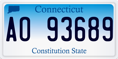 CT license plate AO93689