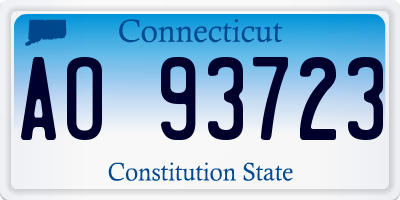 CT license plate AO93723