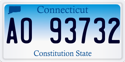 CT license plate AO93732