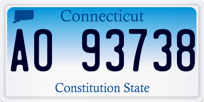 CT license plate AO93738