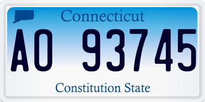 CT license plate AO93745