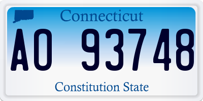 CT license plate AO93748