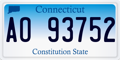 CT license plate AO93752