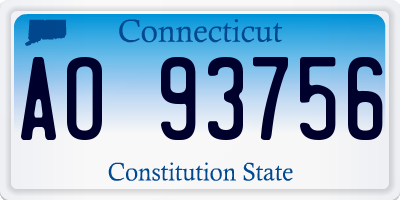 CT license plate AO93756