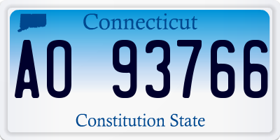 CT license plate AO93766