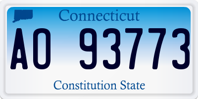 CT license plate AO93773