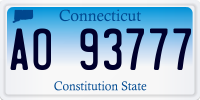 CT license plate AO93777