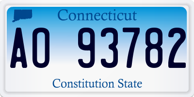 CT license plate AO93782