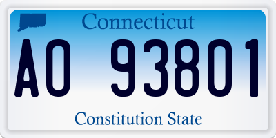 CT license plate AO93801