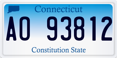 CT license plate AO93812