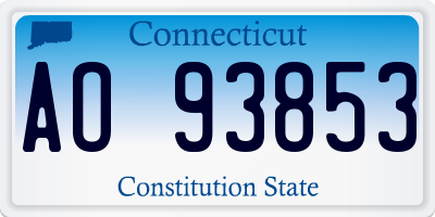 CT license plate AO93853