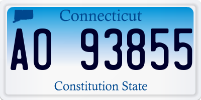 CT license plate AO93855