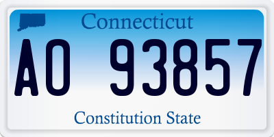 CT license plate AO93857