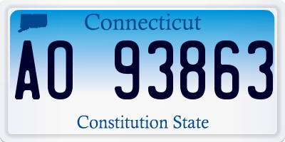 CT license plate AO93863