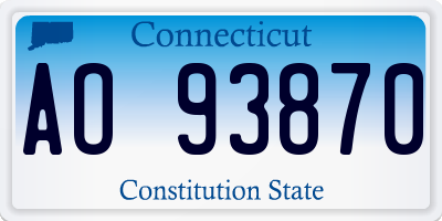 CT license plate AO93870