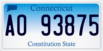 CT license plate AO93875