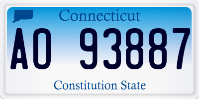 CT license plate AO93887